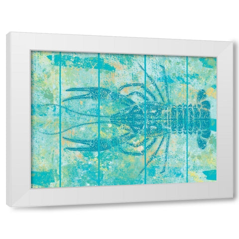 Lobster Blues White Modern Wood Framed Art Print by Saunders, Alonzo