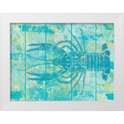 Lobster Blues White Modern Wood Framed Art Print by Saunders, Alonzo