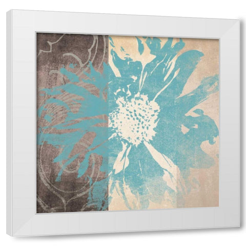 Flower Power 1 White Modern Wood Framed Art Print by Saunders, Alonzo