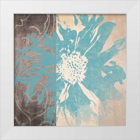 Flower Power 1 White Modern Wood Framed Art Print by Saunders, Alonzo