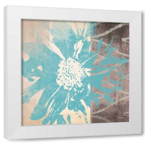 Flower Power 2 White Modern Wood Framed Art Print by Saunders, Alonzo