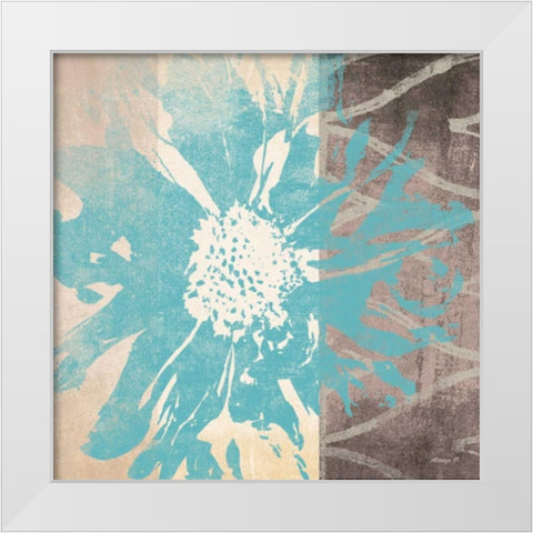 Flower Power 2 White Modern Wood Framed Art Print by Saunders, Alonzo