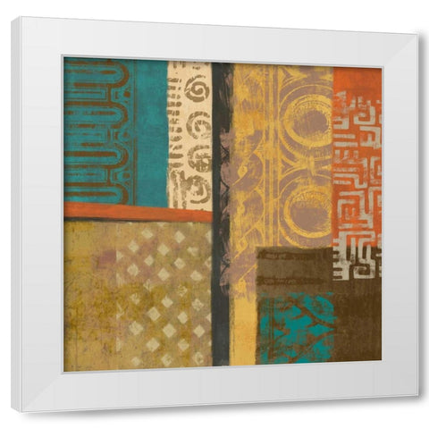 African Tribe 1 White Modern Wood Framed Art Print by Saunders, Alonzo