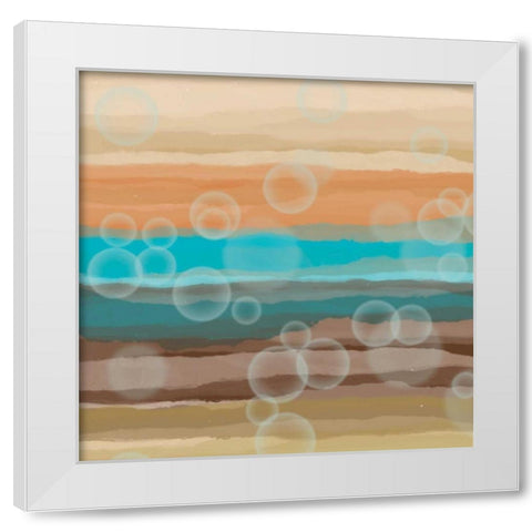 Bubbles White Modern Wood Framed Art Print by Saunders, Alonzo