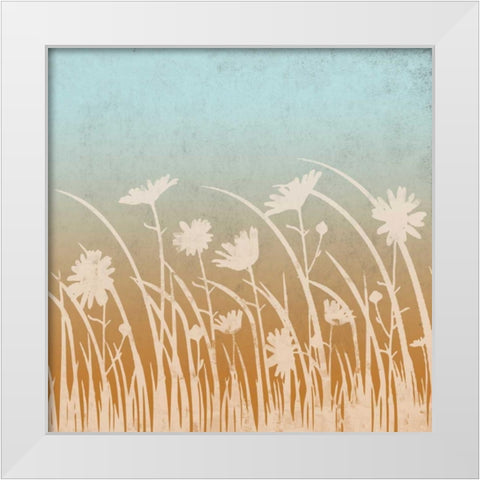 Flower In The Midst White Modern Wood Framed Art Print by Saunders, Alonzo