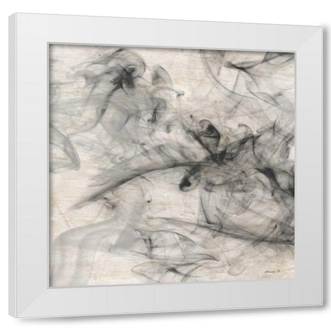 Smoke 2 White Modern Wood Framed Art Print by Saunders, Alonza