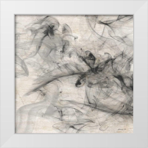 Smoke 2 White Modern Wood Framed Art Print by Saunders, Alonza