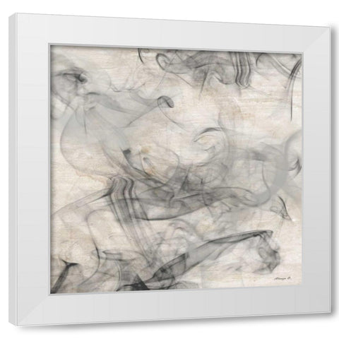 Smoke 3 White Modern Wood Framed Art Print by Saunders, Alonza