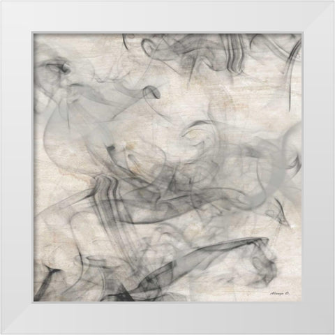 Smoke 3 White Modern Wood Framed Art Print by Saunders, Alonza