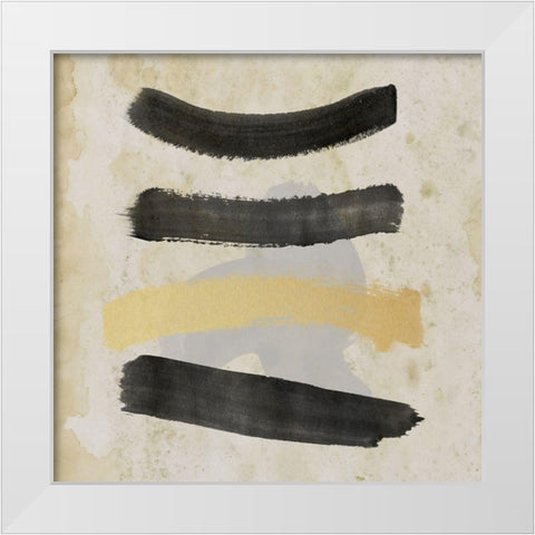 Down the Ladder White Modern Wood Framed Art Print by Saunders, Alonzo