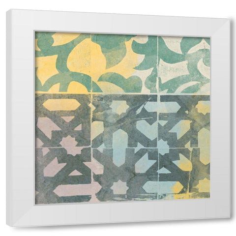Decorative Life Squared 1 White Modern Wood Framed Art Print by Saunders, Alonzo