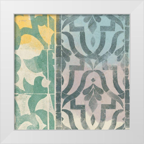 Decorative Life Squared 4 White Modern Wood Framed Art Print by Saunders, Alonzo