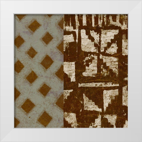 Tribal Essence White Modern Wood Framed Art Print by Saunders, Alonzo
