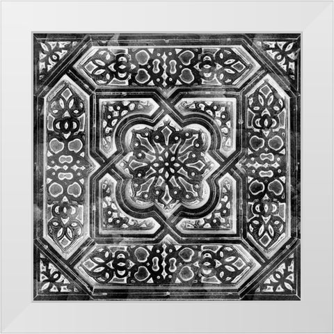Black Tile Light 3 White Modern Wood Framed Art Print by Saunders, Alonzo