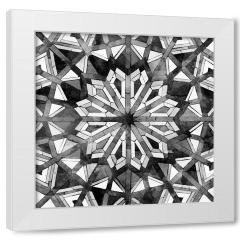 Black Tile Light 6 White Modern Wood Framed Art Print by Saunders, Alonzo