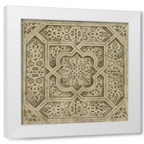 Brown Tile Dark 3 White Modern Wood Framed Art Print by Saunders, Alonzo