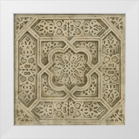 Brown Tile Dark 3 White Modern Wood Framed Art Print by Saunders, Alonzo