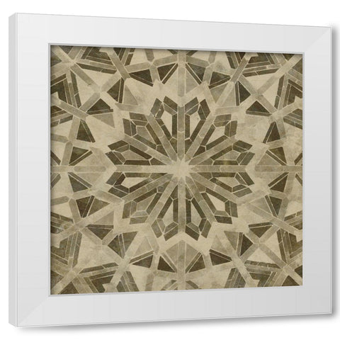 Brown Tile Dark 6 White Modern Wood Framed Art Print by Saunders, Alonzo
