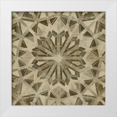 Brown Tile Dark 6 White Modern Wood Framed Art Print by Saunders, Alonzo