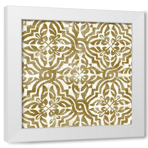 Brown Tile Light 1 White Modern Wood Framed Art Print by Saunders, Alonzo