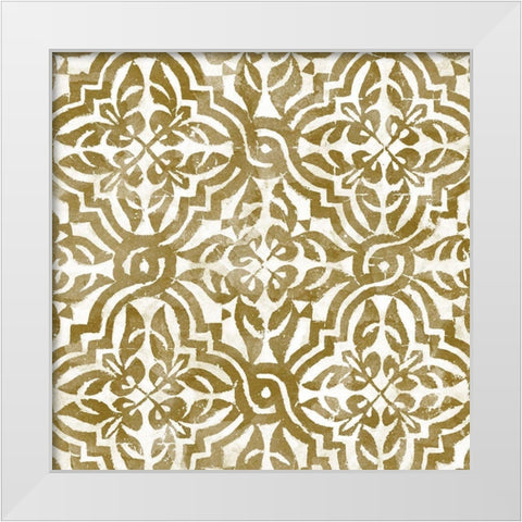 Brown Tile Light 1 White Modern Wood Framed Art Print by Saunders, Alonzo