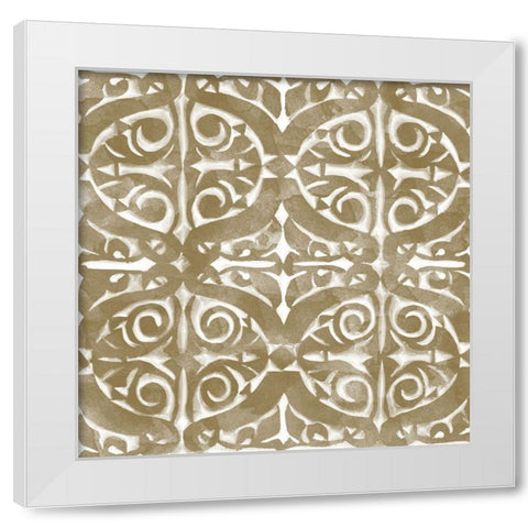 Brown Tile Light 4 White Modern Wood Framed Art Print by Saunders, Alonzo