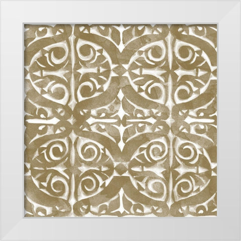 Brown Tile Light 4 White Modern Wood Framed Art Print by Saunders, Alonzo