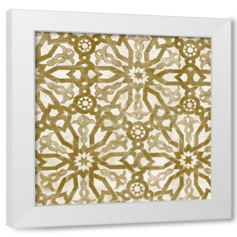 Brown Tile Light 5 White Modern Wood Framed Art Print by Saunders, Alonzo