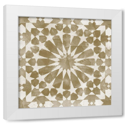 Brown Tile Light 10 White Modern Wood Framed Art Print by Saunders, Alonzo