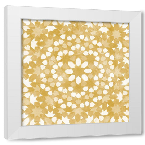 Orange Tile Light 9 White Modern Wood Framed Art Print by Saunders, Alonzo