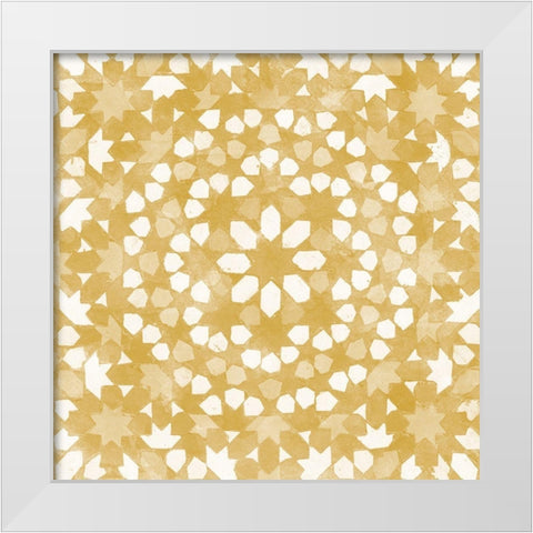 Orange Tile Light 9 White Modern Wood Framed Art Print by Saunders, Alonzo