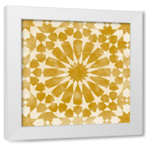 Orange Tile Light 10 White Modern Wood Framed Art Print by Saunders, Alonza
