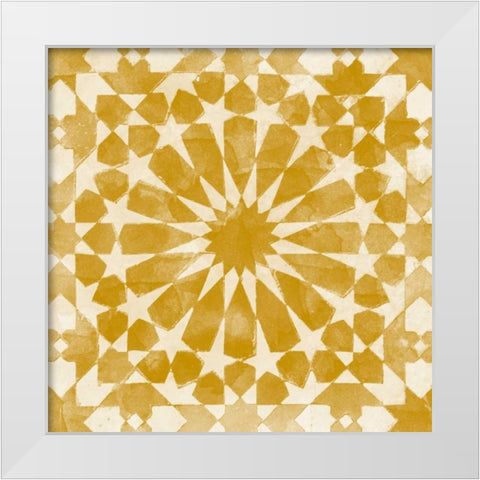 Orange Tile Light 10 White Modern Wood Framed Art Print by Saunders, Alonza