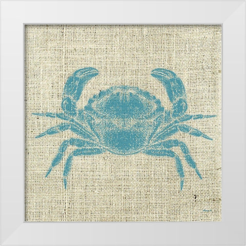 Crab Linen White Modern Wood Framed Art Print by Saunders, Alonzo