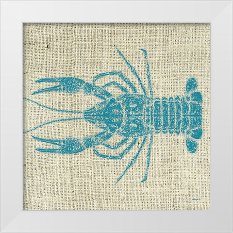 Lobster Linen White Modern Wood Framed Art Print by Saunders, Alonzo