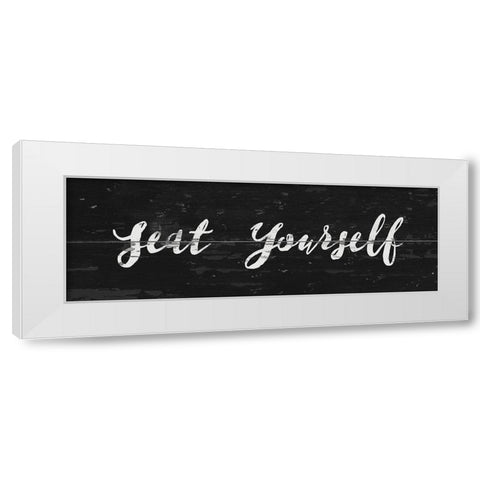 Seat Yourself White Modern Wood Framed Art Print by Vidal, Alicia