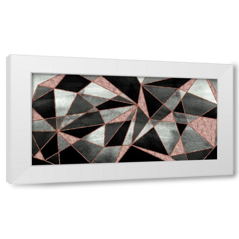 Blush Geo Abstract White Modern Wood Framed Art Print by Vidal, Alicia