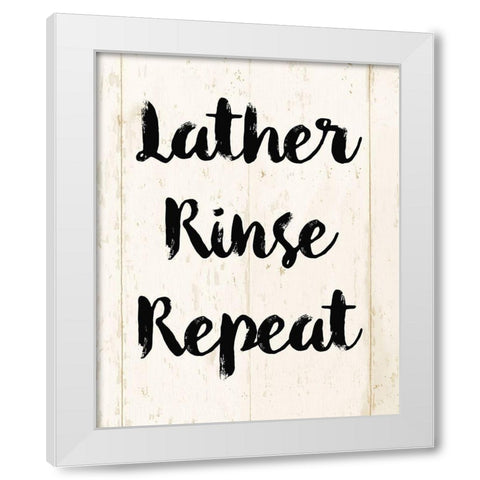 Lather Rinse Repeat White Modern Wood Framed Art Print by Vidal, Alicia