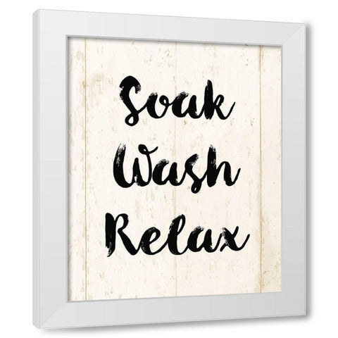 Soak Wash Relax White Modern Wood Framed Art Print by Vidal, Alicia