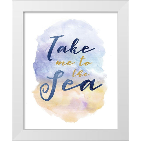 Take Me To The Sea White Modern Wood Framed Art Print by Vidal, Alicia