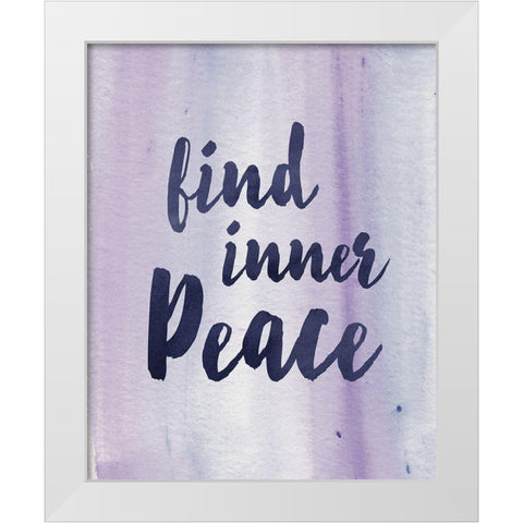 Inner Peace White Modern Wood Framed Art Print by Vidal, Alicia