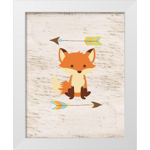 Fox On Wood White Modern Wood Framed Art Print by Vidal, Alicia