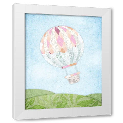 Hot Air Balloon White Modern Wood Framed Art Print by Vidal, Alicia