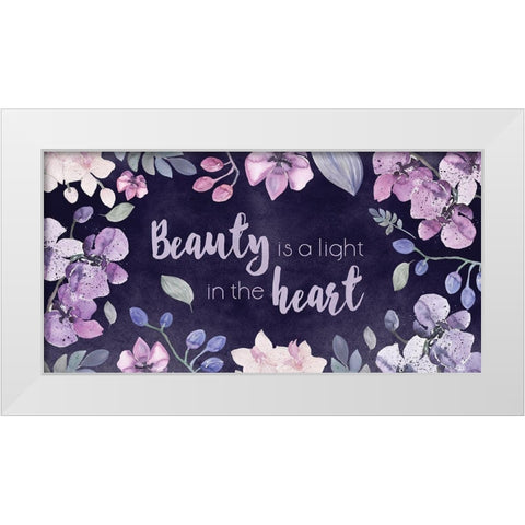Beauty in the Heart White Modern Wood Framed Art Print by Vidal, Alicia