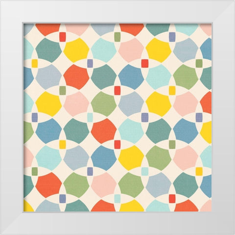 80S Pattern 3 White Modern Wood Framed Art Print by Vidal, Alicia