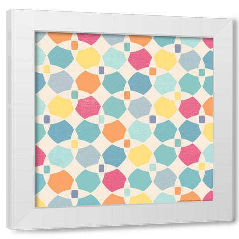 Sunshine Pattern Version Two White Modern Wood Framed Art Print by Vidal, Alicia