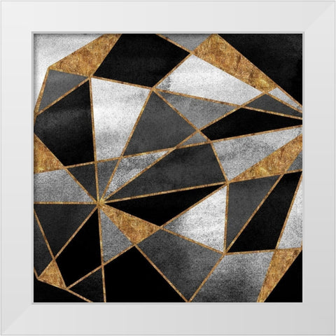 Black Geo Abstract White Modern Wood Framed Art Print by Vidal, Alicia