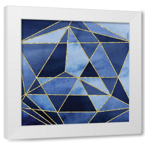 Navy GeoAbstract White Modern Wood Framed Art Print by Vidal, Alicia