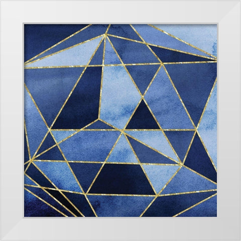 Navy GeoAbstract White Modern Wood Framed Art Print by Vidal, Alicia