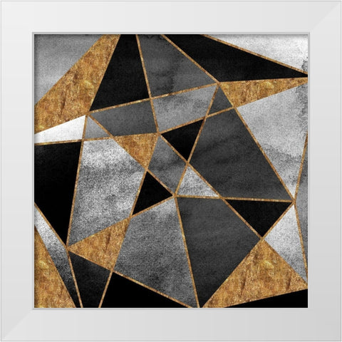 Black Geo Abstract 2 White Modern Wood Framed Art Print by Vidal, Alicia